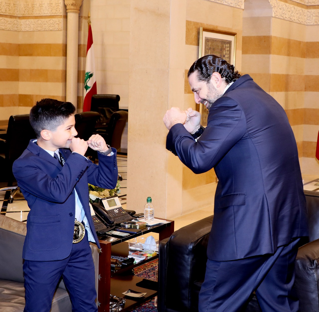  ماتش ودّي بين الحريري والطفل اللبناني بطل العالم في الـkickboxing