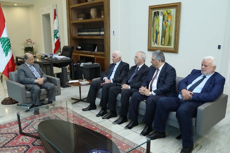 عون تسلم رسالة من الرئيس الفلسطيني