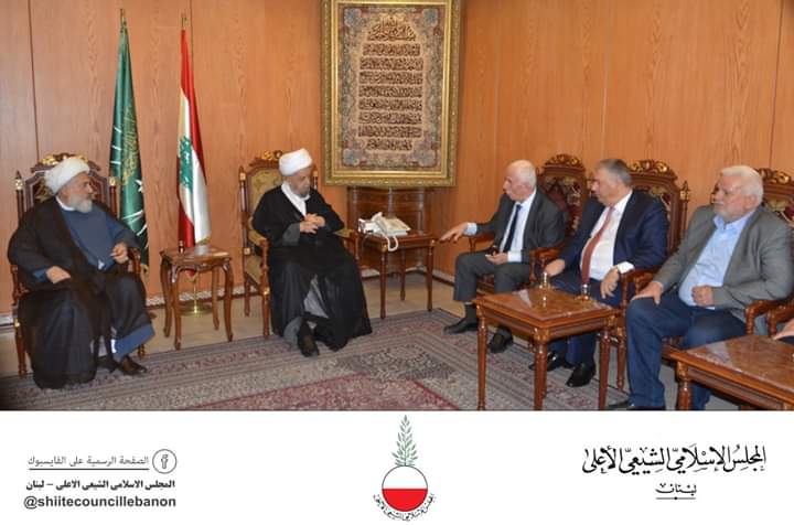 وفدا فلسطينيا يزور رئيس المجلس الاسلامي الشيعي الاعلى 