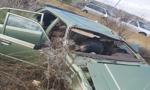 نجاة سائق بانقلاب سيارته في برج الملوك