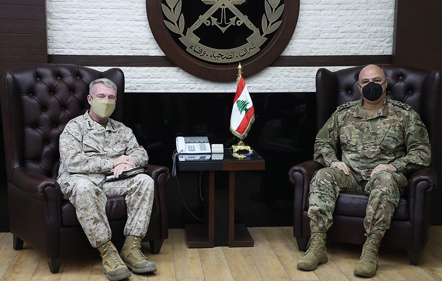 قائد الجيش اللبناني التقى قائد القيادة الوسطى الأميركية في حضور شيا