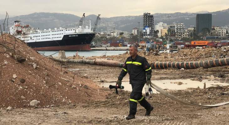 الدفاع المدني: نواصل تنفيذ المهام الموكلة إلينا في مرفأ بيروت