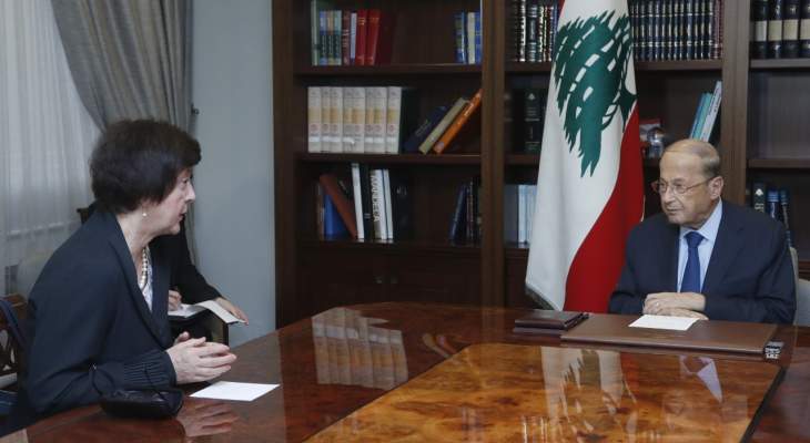 الرئيس عون يبحث ومنسقة الأمم المتحدة في لبنان تقرير تطبيق القرار 1701