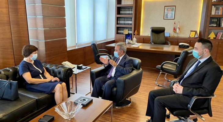 المشرفية بحث مع المنسقة الخاصة للأمم المتحدة في المساعي الدولية لمساعدة لبنان