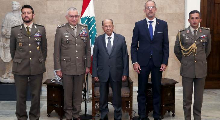 الرئيس عون بحث العلاقات بين الاتحاد الأوروبي ولبنان خلال لقائه رئيس اللجنة العسكرية للإتحاد