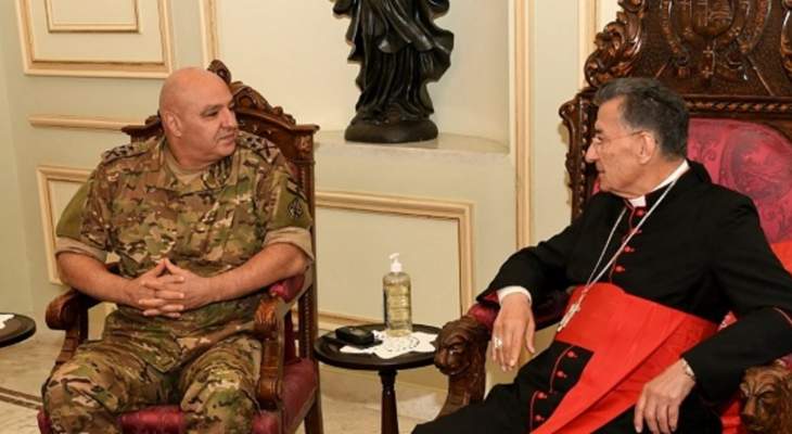 الراعي استقبل قائد الجيش: لضبط الامن والحؤول دون الفلتان الامني في الشارع