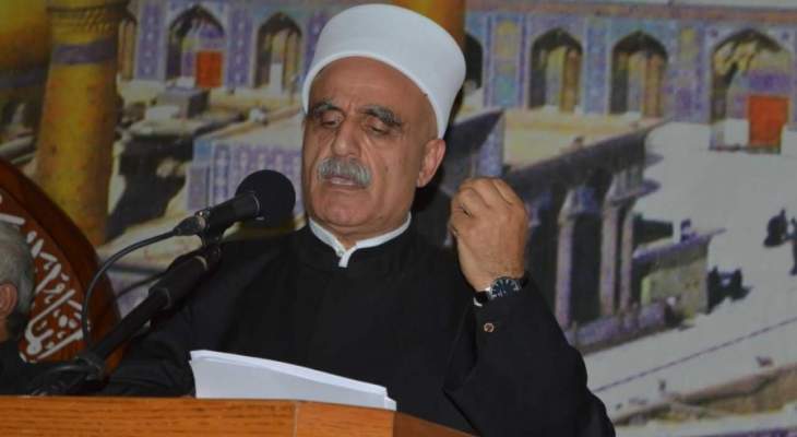 شيخ العقل لغوتيرس: نطالب المجتمعَ الدولي بمساعدة لبنان لتأمين الأمن الصحي والغذائي والتربوي على الأقل