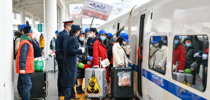 قويتشو تطلق قطارا خاصا لعودة العمال المهاجرين إلى أماكن عملهم