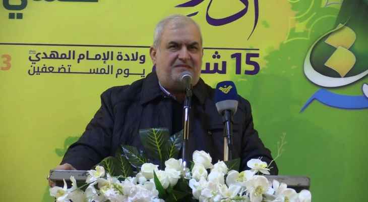 رعد: الإستحقاق الإنتخابي الذي نحن بصدده هو محور من محاور المواجهة ضد أعداء الإنسانيّة