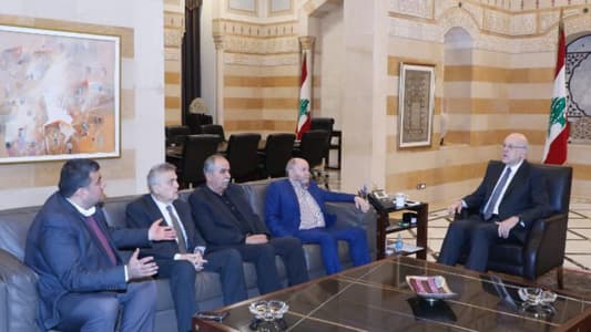 ميقاتي يلتقي وفدًا من الاتحاد العمالي العام