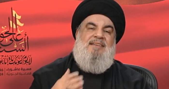 نصرالله في ذكرى عاشوراء: جبهتنا لن تتوقف ما دام العدوان مستمرًا على غزة