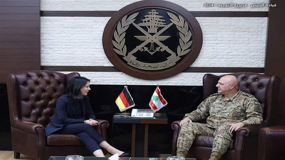 قائد الجيش استقبل وزيرة الخارجية الألمانية... وهذا ما جرى