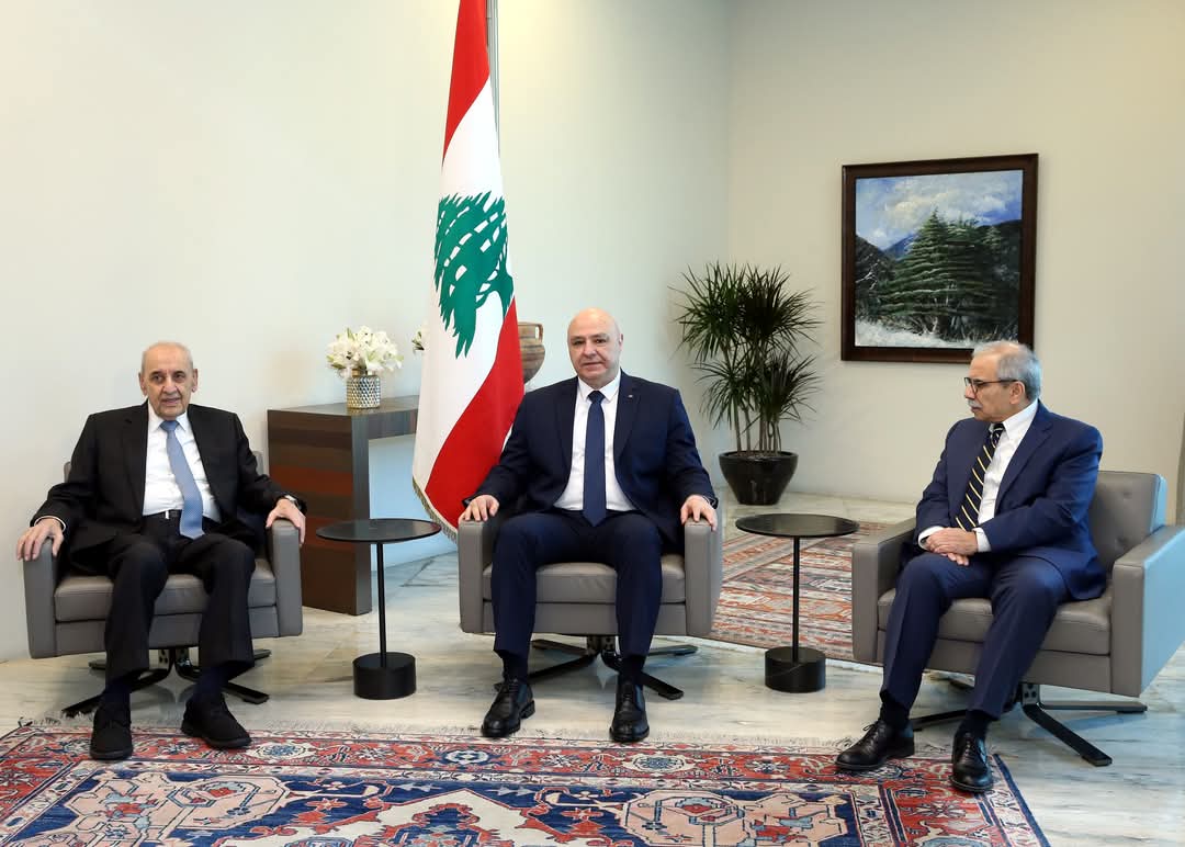 الاجتماع الاستثنائي بين رئيس الجمهورية جوزاف عون ورئيس مجلس النواب نبيه بري ورئيس مجلس الوزراء نواف سلام