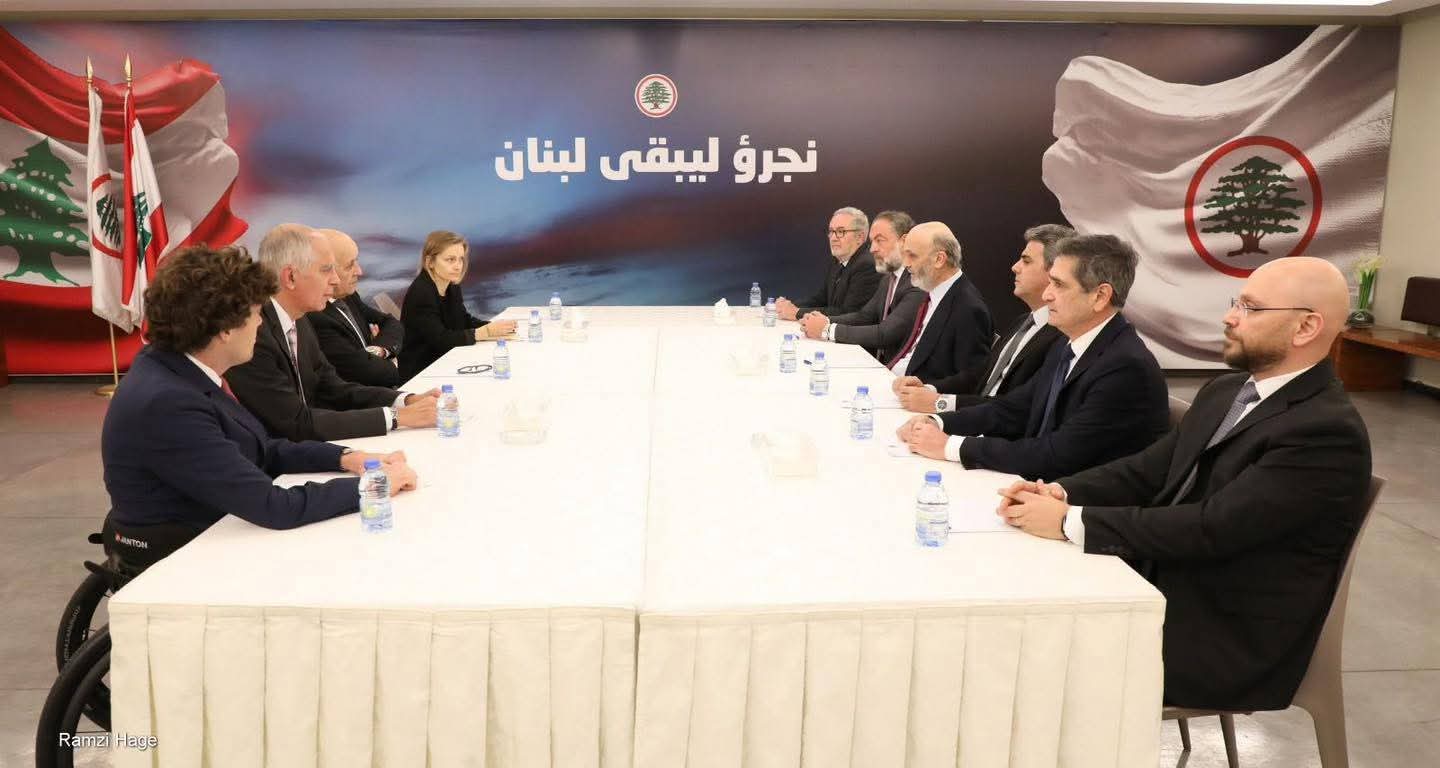 الموفد الرئاسي الفرنسي جان إيف لودريان في معراب