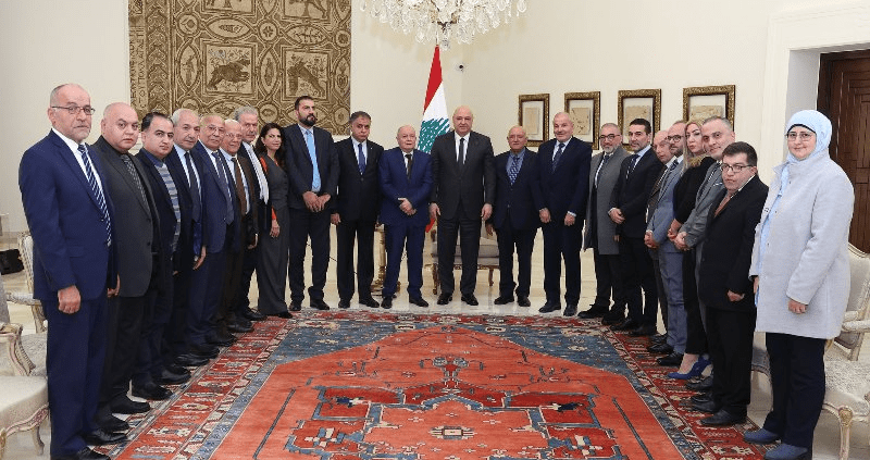 الاسمر كشف من بعبدا عن مبادرة من رئيس الجمهورية لتشكيل لجنة تضم كل القطاعات لمتابعة المطالب المحقّة