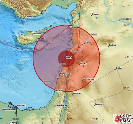 هزة أرضية تضرب لبنان ليلاً وتثير هلع المواطنين