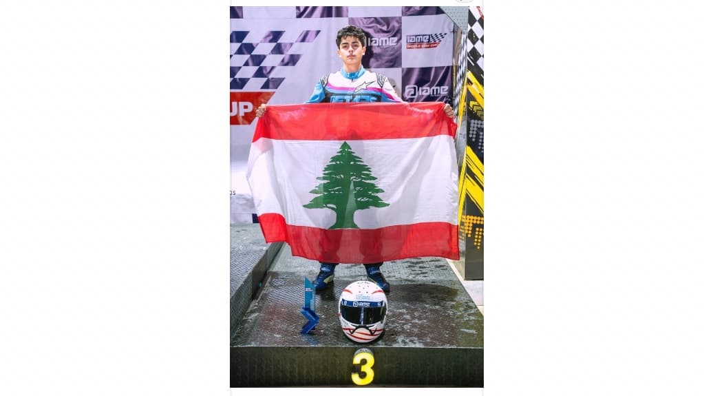 أول تتويج دولي للسائق البطل أوليفر علام في "كأس الشرق الأوسط" للكارتنغ