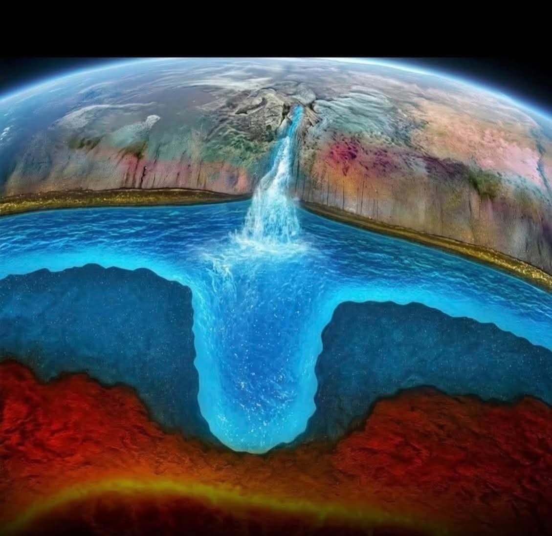 وجود خزان مائي تحت سطح الارض