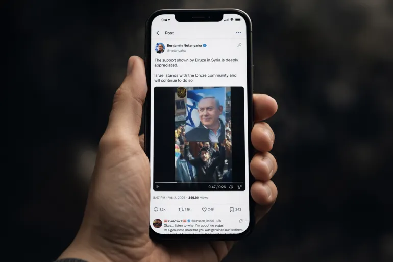 نتنياهو يعلق على مظاهرة للدروز بالسويداء رفعت فيها