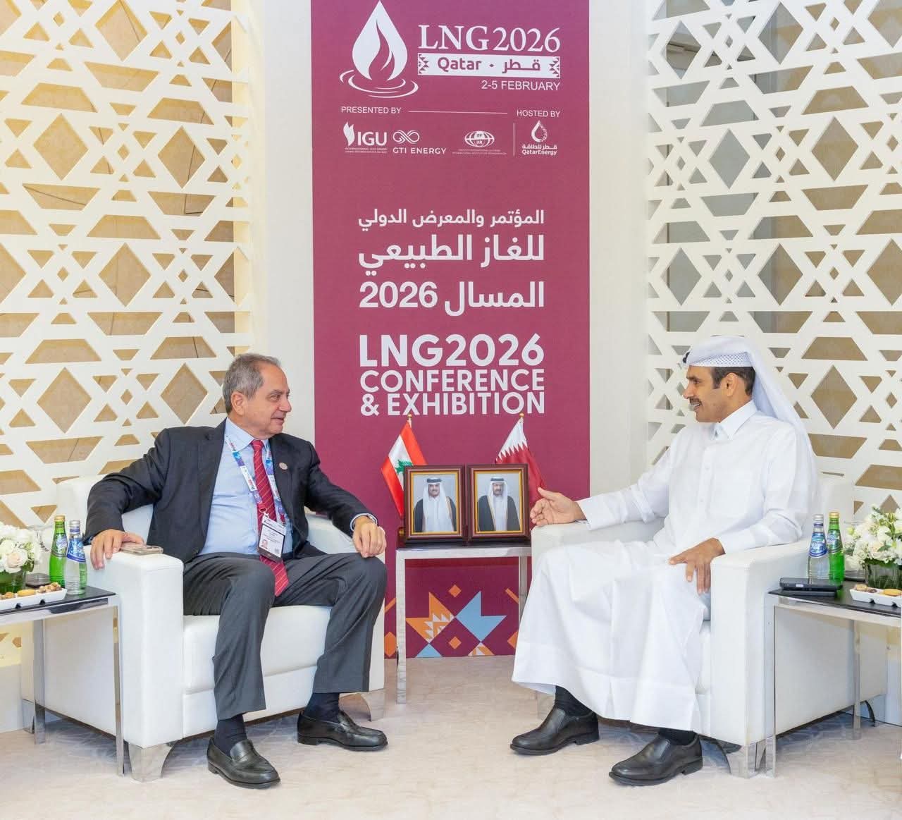 قطر ولبنان يعزّزان شراكتهما في قطاع الطاقة على هامش مؤتمر LNG2026