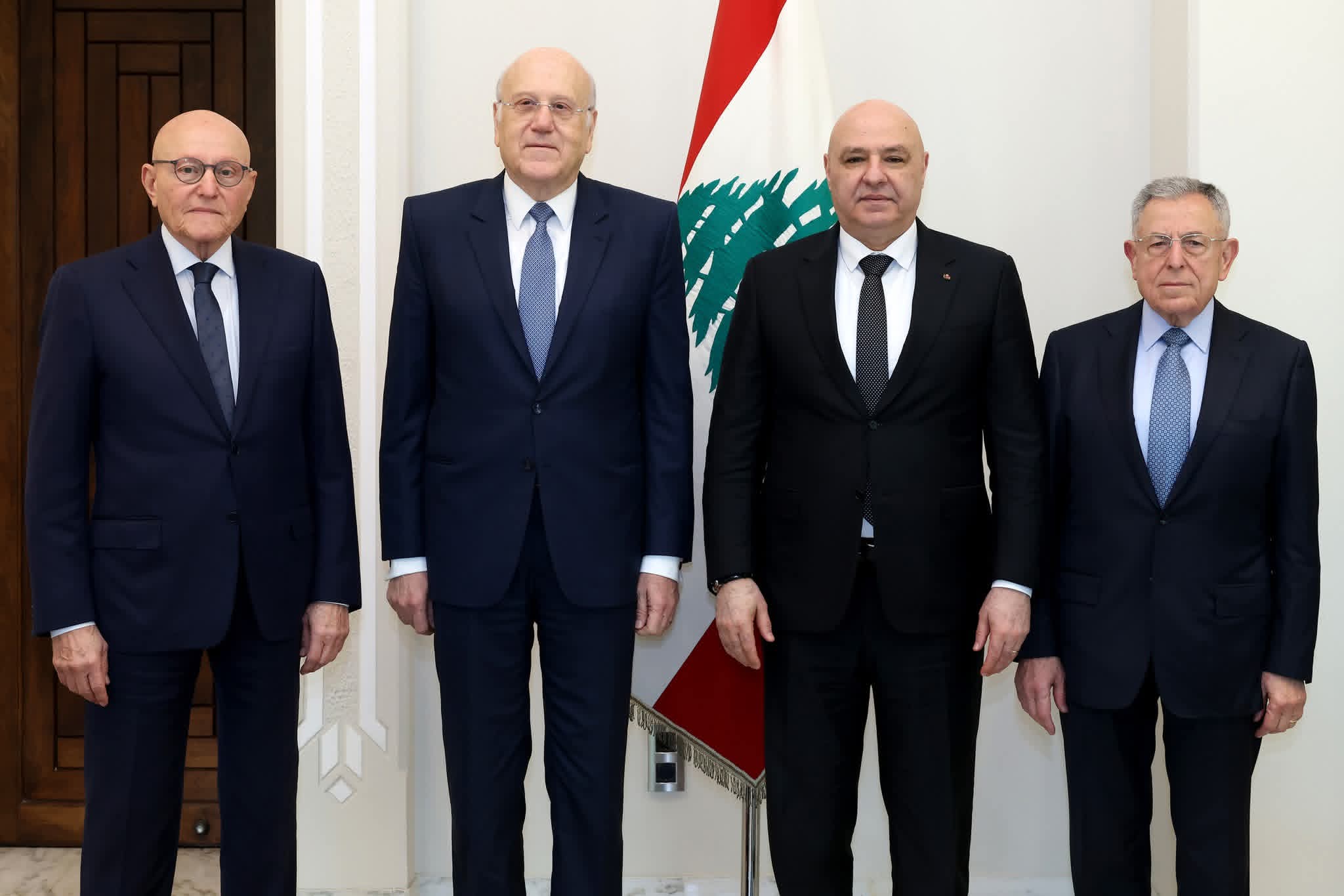 استقبل رؤساء الحكومة السابقين: نجيب ميقاتي، فؤاد السنيورة، وتمام سلام.