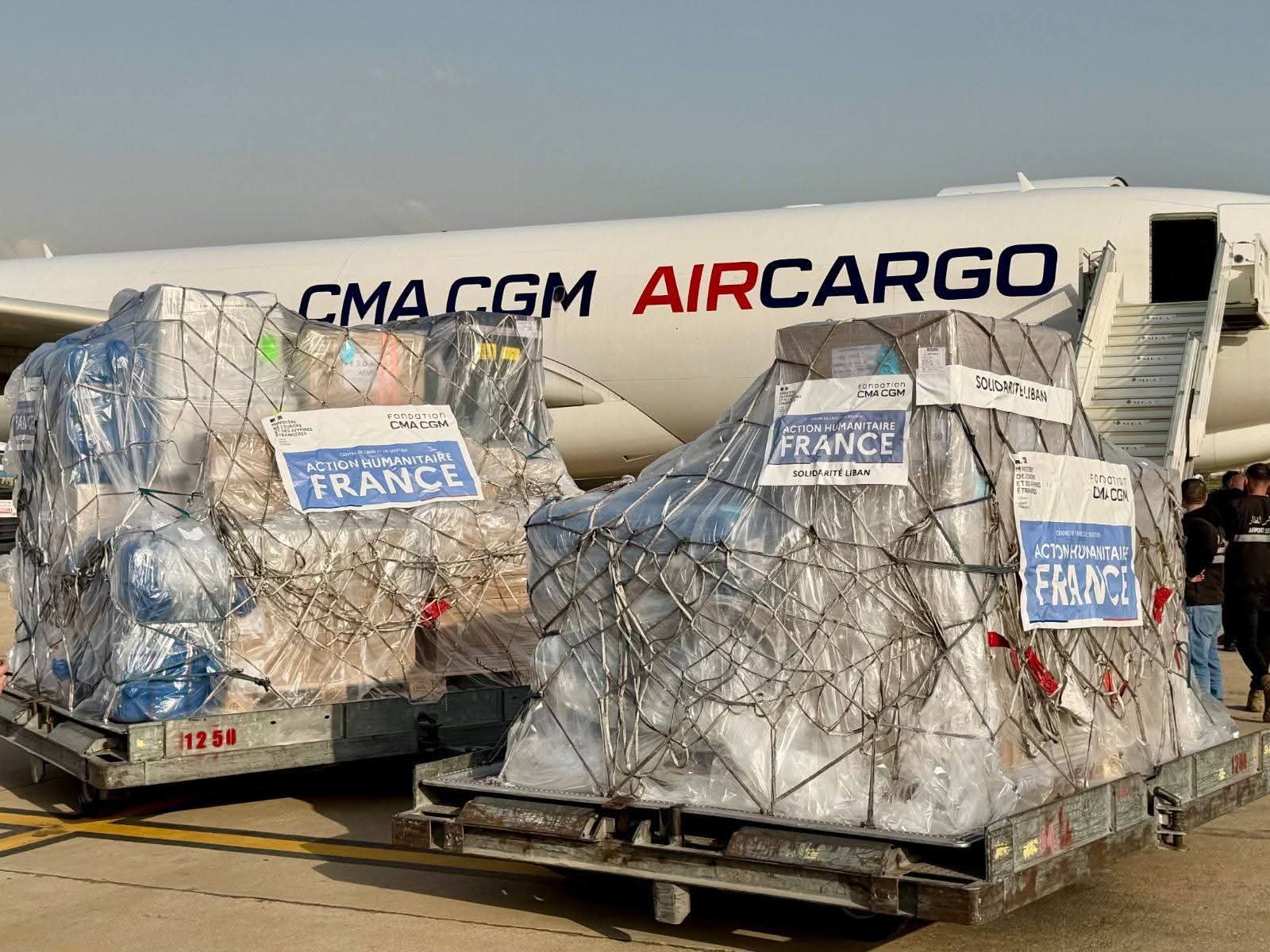 وصول الدفعة الأولى من المساعدات الانسانية الفرنسية بدعم من Fondation CMA CGM