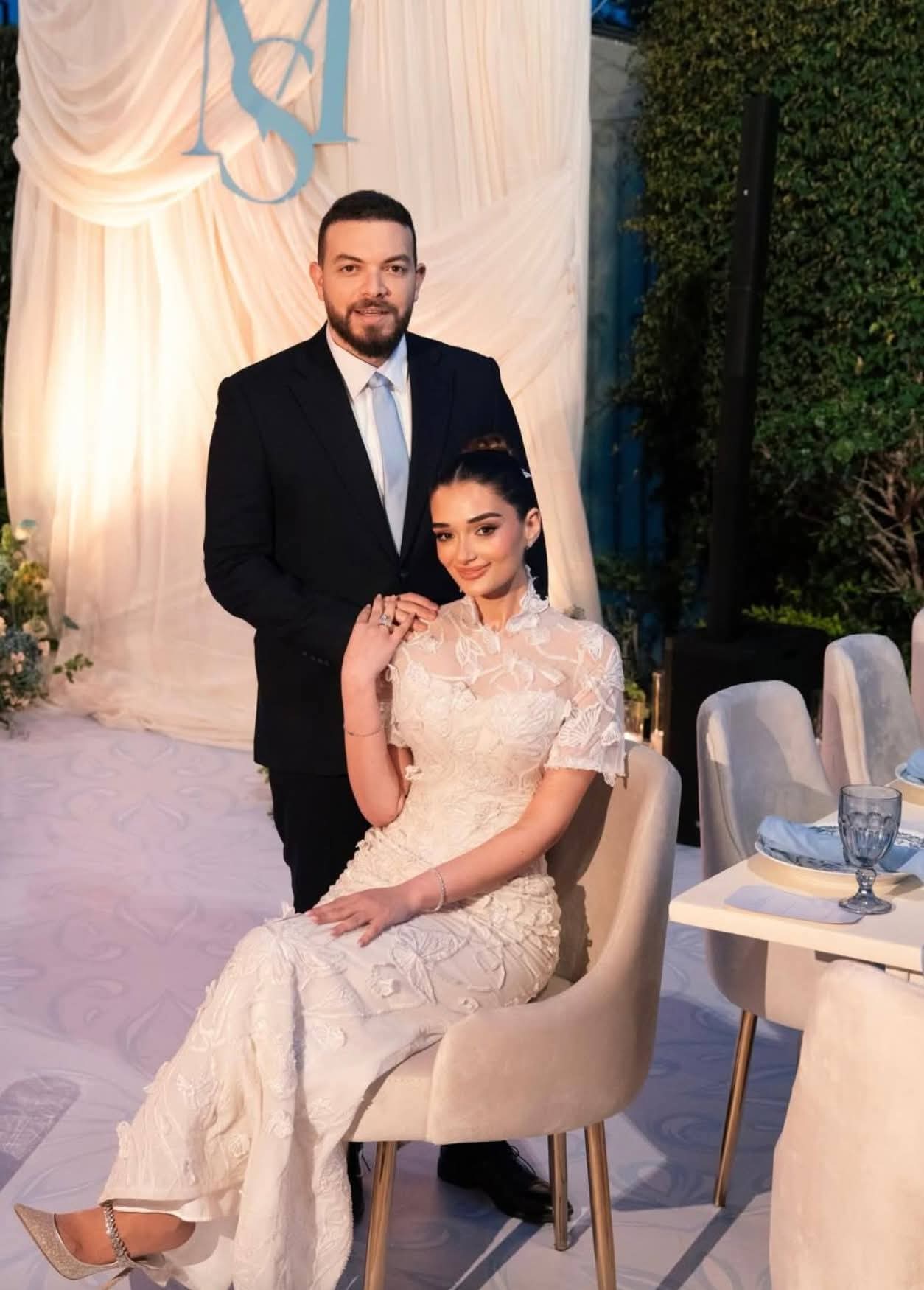 خطوبة ملك أحمد زاهر على السيناريست شريف عمرو الليثي