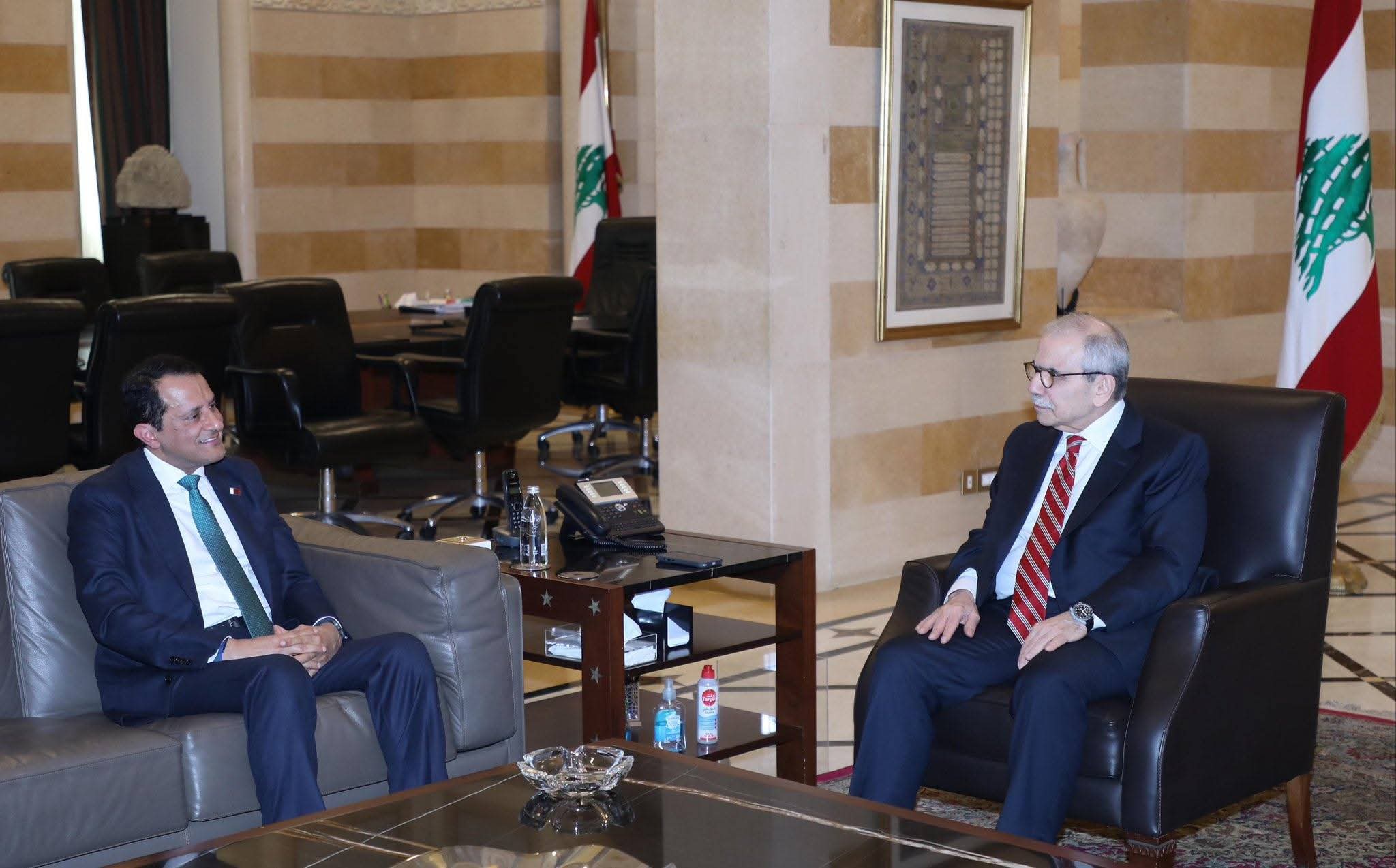 السفير القطري في لبنان يؤكد استمرار الدعم للبنان من السراي الحكومي