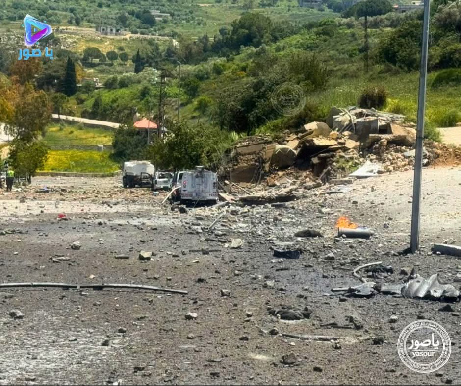 جرح مسعفين في الغارة على نقطة الهيئة الصحية الاسلامية في قلاويه