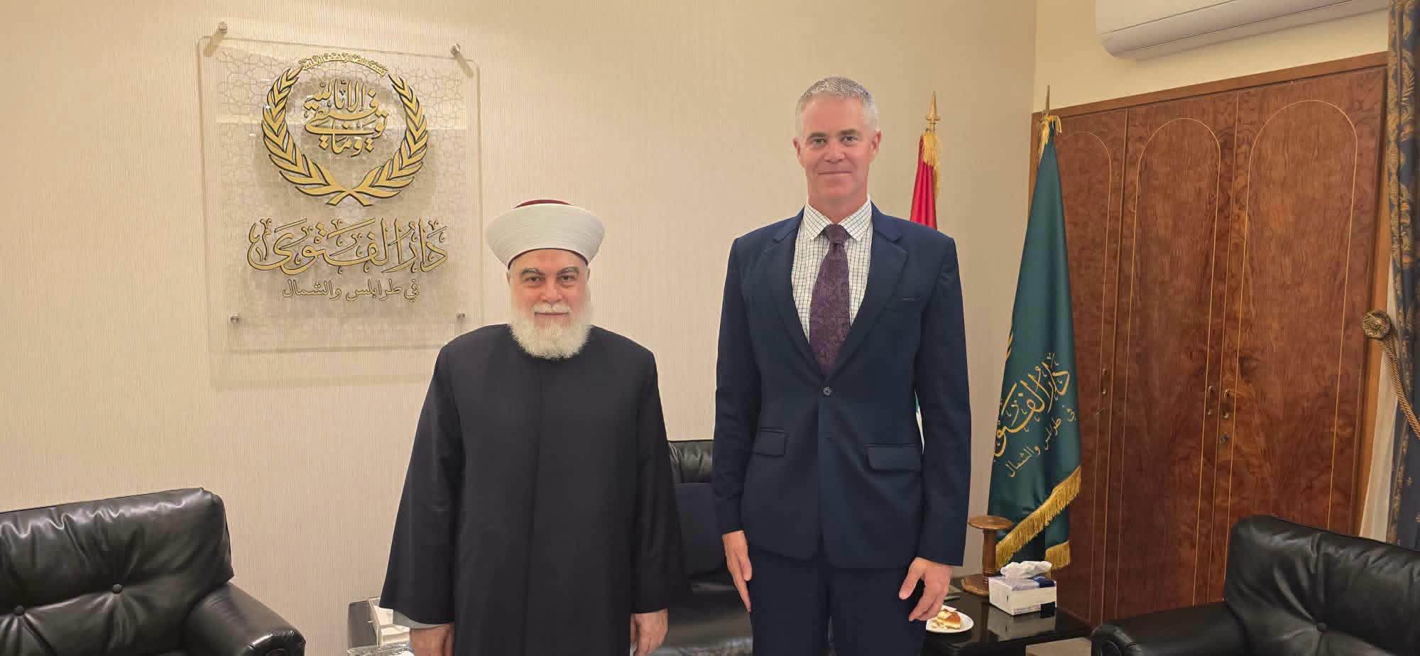 مفتي طرابلس يستقبل السفير الأسترالي الجديد ويبحثان القضايا المحلية والإقليمية