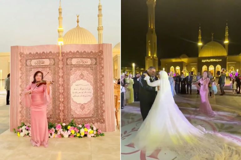 رقص وموسيقى في ساحة مسجد "الفتاح العليم".. عقد قران يفجر غضبا بمصر