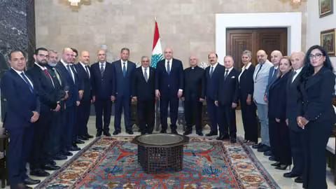 وفد "حركة لبنان الشباب" برئاسة وديع حنا:
