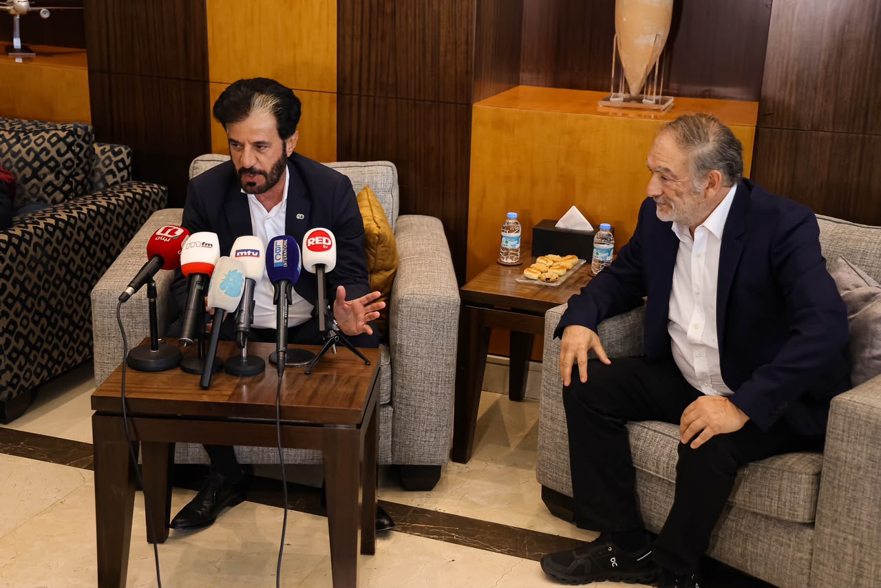 رئيس الـ"فيا" محمد بن سلّيم في بيروت  نبيل كرم ،عماد لحود وجاك سقّيم في استقباله