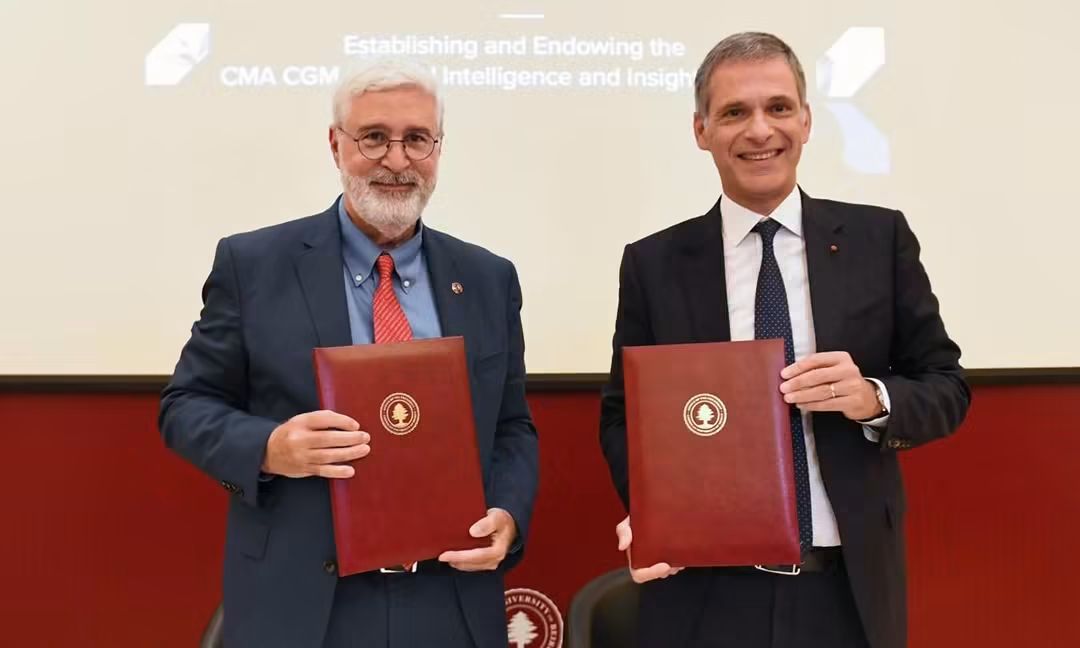 الجامعة الأميركية في بيروت ومجموعة “CMA CGM” توقّعان اتفاقية شراكة استراتيجية لتأسيس معهد “سي إم ايه سي جي إم للذكاء الاصطناعي والرؤى” 
