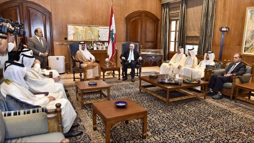 الرئيس بري استقبل بن جاسم آل ثاني والسفير المصري وقائد الجيش