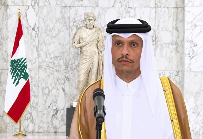 رئيس الوزراء القطري: نعمل على تفعيل المشاريع المتفق عليها مع لبنان وندعم انسحاب الاحتلال الإسرائيلي